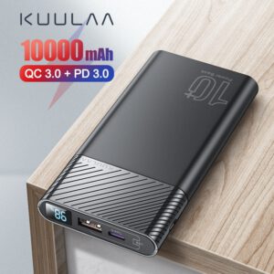 KUULAA Power Bank 10000mAh QC PD 3.0 PoverBank Fast Charging PowerBank 10000 mAh USB External Battery Charger For Xiaomi Mi 10