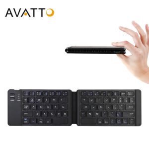 AVATTO Light-Handy Russian/English Bluetooth Folding Keyboard,Foldable Wireless Keypad For IOS/Android/Windows ipad Tablet phone