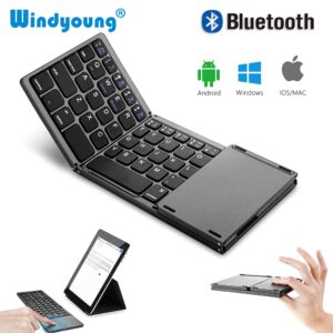 Foldable Bluetooth Wireless Keyboard with Touchpad Universal Portable Wireless Keyboard With Touchpad for Tablet PC Laptop iPad