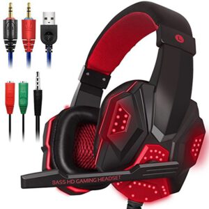 Wired Gaming Headset For PS4/XBOX ONE PC Phone Music Stereo LED Light Headphones With Mic Computer Gamer Headphone 3.5mm Wired