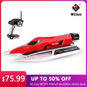 WLtoys WL915 45km/h RC Boat 2.4Ghz Radio-Controlled Boat Brushless Motor High-Speed RC Racing Boats Summer Outdoor Water RC Toys