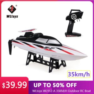 WLtoys WL912-A 35KM/H RC Boat 2.4G Radio-Controlled Speedboat Capsize Protection Outdoor Motor Racing Boat Ship Toy for Children